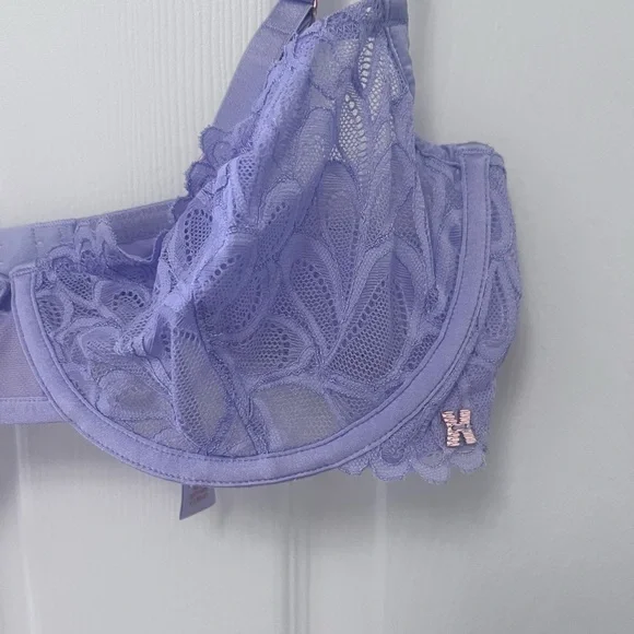 Savage Not Sorry Unlined Lace Balconette Bra in Lavender - Picture 7 of 7